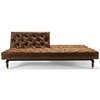 Oldschool Chesterfield Sofa Bed - Black & Brown Leather Look - INN-94-741018C461-4