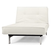 Splitback Deluxe Convertible Chair - Steel Legs, White Leather Look - INN-94-741011C588-8-2