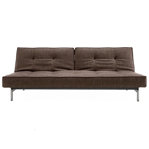 Splitback Deluxe Sofa Bed - Stainless Steel, Begum Dark Brown 