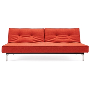 Splitback Deluxe Sofa Bed - Stainless Steel Legs, Burned Orange 