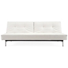 Splitback Deluxe Sofa Bed - Stainless Steel, White Leather Look - INN-94-741010C588-8-2