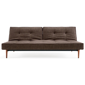 Splitback Deluxe Sofa Bed - Walnut Wood, Begum Dark Brown 