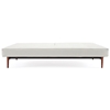 Splitback Deluxe Sofa Bed - Walnut Wood, White Leather Look - INN-94-741010C588-3-2