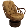 Bali Rattan Swivel Rocker Chair - Tufted, Microsuede Cushion - INTC-3310-MS