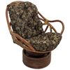 Bali Rattan Swivel Rocker Chair - Tufted, Tapestry Cushion - INTC-3310-T