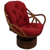 Bali Rattan Swivel Rocker Chair - Tufted, Twill Cushion - INTC-3310-TW