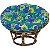 Bali Rattan Papasan Chair - Tufted, Outdoor Cushion, Print - INTC-3312-REO