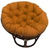 Bali Rattan Papasan Chair - Tufted, Outdoor Cushion, Solid - INTC-3312-REO-S