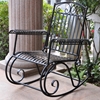 Tropico Wrought Iron Patio Rocker Chair in Black - INTC-3491