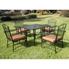 Tropico Iron Patio Set with Square Table and 4 Chairs - INTC-3492
