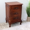 Windsor 3 Drawer End Table/Nightstand - Mahogany Stain - INTC-3848