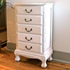 Antique White Jewelry Chest - 5 Drawers - INTC-3986-AW