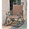Lisbon Patio Rocker Chair - Wrought Iron, Antique Brown Wicker - INTC-4104-RKR-ABN