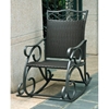 Lisbon Patio Rocker Chair - Wrought Iron, Black Antique Wicker - INTC-4104-RKR-BKA