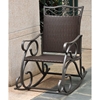 Lisbon Patio Rocker Chair - Wrought Iron, Chocolate Wicker - INTC-4104-RKR-CH