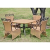 Valencia 5 Piece Patio Dining Set - Wicker, Skirted Chairs - INTC-4130-S-5