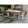 Barcelona Patio Dining Set - Rectangular Table, Antique Brown - INTC-4200-RT-4210-6CH-ABN