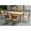 Barcelona Patio Dining Set - Rectangular Table, Honey Wicker - INTC-4200-RT-4210-6CH-HY