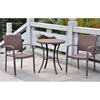 Barcelona Patio Bistro Set - Round Table, Antique Brown Wicker - INTC-4203-RD-4210-2CH-ABN
