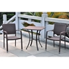 Barcelona 3 Piece Outdoor Bistro Set - Wicker, Square Table - INTC-4205-SQ-4210-2CH