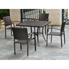 Barcelona Patio Dining Set - Square Table, Chocolate Wicker - INTC-4206-SQ-4210-4CH-CH
