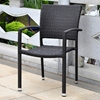 Barcelona Patio Chair - Stackable, Black Antique Wicker (Set of 2) - INTC-4210-SQ-2CH-BKA