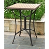 Barcelona Patio Bar Set - Square Table, Antique Brown Wicker - INTC-4215-S-3-ABN