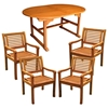 Royal Tahiti Salamanca 7 Piece Dining Set - Oval Extension Table - INTC-TT-OVE-017-1B-051-6CH