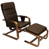 Stockholm Reclining Chair & Ottoman - Walnut Bentwood, Chocolate - INTC-TXCC-03-CH
