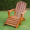 Marketta Wooden Adirondack Outdoor Chair with Footrest - INTC-VF-4105