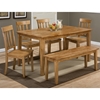 Simplicity 5 Pieces Dining Set - Rectangle Table, Slat Back Chairs, Honey - JOFR-352-60-319KD-SET