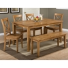 Simplicity 5 Pieces Dining Set - Rectangle Table, X Back Chair, Honey - JOFR-352-60-806KD-SET
