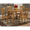 Simplicity 5 Pieces Dining Set - Round Table, Slat Back Chair, Honey - JOFR-352-28-319KD-SET