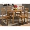 Simplicity 5 Pieces Dining Set - Round Table, Grid Back Chair, Honey - JOFR-352-28-939KD-SET