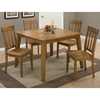 Simplicity 5 Pieces Dining Set - Square Table, Slat Back Chair, Honey - JOFR-352-42-319KD-SET