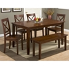 Simplicity 5 Pieces Dining Set - Rectangle Table, X Back Chairs, Caramel - JOFR-452-60-806KD-SET