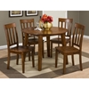 Simplicity 5 Pieces Dining Set - Round Table, Slat Back Chairs, Caramel - JOFR-452-28-319KD-SET