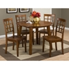Simplicity 5 Pieces Dining Set - Round Table, Grid Back Chairs, Caramel - JOFR-452-28-939KD-SET