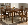Simplicity 5 Pieces Dining Set - Square Table, Slat Back Chairs, Caramel - JOFR-452-42-319KD-SET