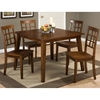 Simplicity 5 Pieces Dining Set - Square Table, Grid Back Chairs, Caramel - JOFR-452-42-939KD-SET