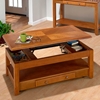 Sedona Oak Cocktail Table - Lift Top, 2 Drawers, Casters - JOFR-480-1
