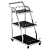 Tuxedo 3-Shelf Drink Cart - Stainless Steel and Black - JOFR-531-6