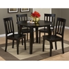 Simplicity 5 Pieces Dining Set - Slat Back Chairs, Round Table, Espresso - JOFR-552-28-319KD-SET