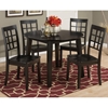 Simplicity 5 Pieces Dining Set - Grid Back Chairs, Round Table, Espresso - JOFR-552-28-939KD-SET