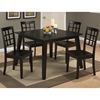 Simplicity 5 Pieces Dining Set - Grid Back Chairs, Square Table, Espresso - JOFR-552-42-939KD-SET