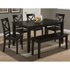 Simplicity 5 Pieces Dining Set - X Back Chairs, Rectangle Table, Espresso - JOFR-552-60-806KD-SET