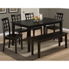 Simplicity 5 Pieces Dining Set - Grid Back Chairs, Espresso - JOFR-552-60-939KD-SET