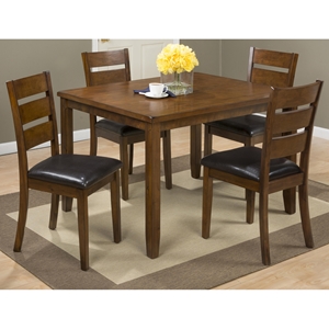 Plantation 5 Pieces Dining Set - Rectangular Table, Ladderback Chairs 