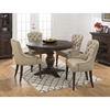 Geneva Hills 5 Pieces Dining Set - Extension Table, Tufted Side Chairs - JOFR-678-60TBKT-212KD-SET
