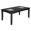 Chadwick Dining Table - Crackled Glass Inserts, Espresso - JOFR-863-72